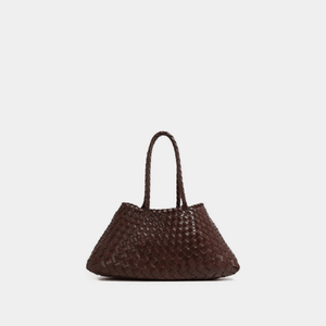 Handwoven Leather Trapezoid Shoulder Bag - Perimade & Co.
