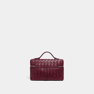 Handwoven Leather Vanity Case Handbag - Perimade & Co.