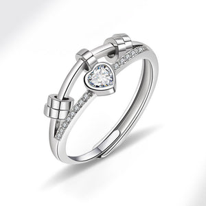 Heart Bead Anxiety Fidget Spinner Ring - Perimade & Co.