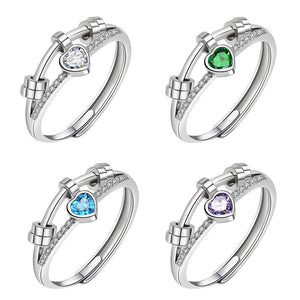 Heart Bead Anxiety Fidget Spinner Ring - Perimade & Co.