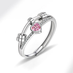 Heart Bead Anxiety Fidget Spinner Ring - Perimade & Co.