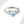 Silver ring with a heart-shaped blue gemstone on a white background