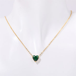 Heart Birthstone Charm Pendant Necklace - Perimade & Co.