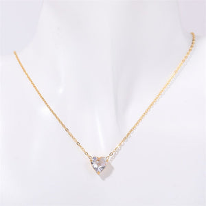 Heart Birthstone Charm Pendant Necklace - Perimade & Co.