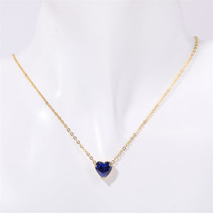 Heart Birthstone Charm Pendant Necklace - Perimade & Co.