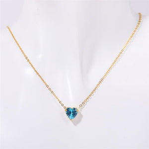 Heart Birthstone Charm Pendant Necklace - Perimade & Co.
