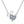 Silver necklace with a heart-shaped pendant on a white background