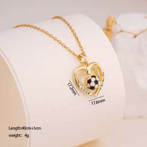 Heart Infinity Football Pendant Necklace - Perimade & Co.