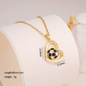 Heart Infinity Football Pendant Necklace - Perimade & Co.
