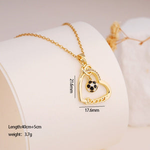 Heart Infinity Football Pendant Necklace - Perimade & Co.