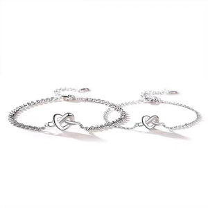 Heart Knot Matching Couple Charm Bracelet - Perimade & Co.