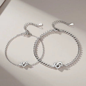 Heart Knot Matching Couple Charm Bracelet - Perimade & Co.