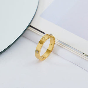 Heart Matching Couple Stacking Band Ring - Perimade & Co.