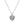 Heart-shaped diamond pendant on a chain against a white background