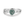 Silver ring with a green heart-shaped stone on a white background