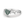 Silver ring with a green gemstone on a white background