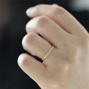 Heart Pave Setting Band Thin Stacking Ring - Perimade & Co.