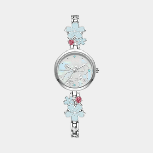 Watch with floral design on a white background