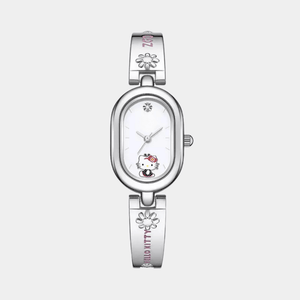 Silver watch with Hello Kitty design on a white background