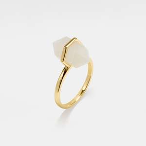 Hexagon Moonstone Crystal Statement Ring - Perimade & Co.