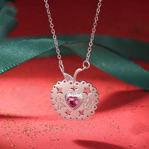 Holiday Apple Magenta Heart Charm Necklace - Perimade & Co.