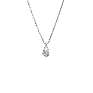 Hollow Teardrop Cage CZ Pendant Necklace - Perimade & Co.
