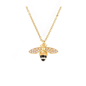 Honeybee Pave CZ Insect Pendant Necklace - Perimade & Co.