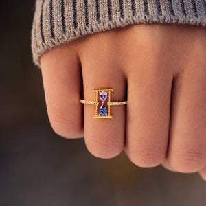 Hourglass Custom Birthstone Pave Band Ring - Perimade & Co.
