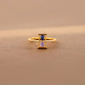 Hourglass Custom Birthstone Pave Band Ring - Perimade & Co.