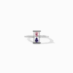 Hourglass Custom Birthstone Pave Band Ring - Perimade & Co.
