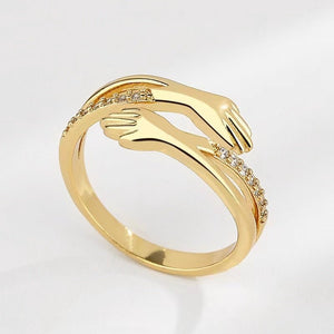 Hugging Hands Hollow Open Adjustable Ring - Perimade & Co.