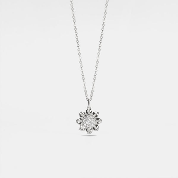 Sunflower Birth Flower Pendant Necklace