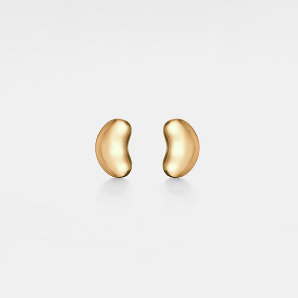 Dainty Gold Bean Stud Earrings