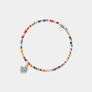 Crab Charm Rainbow Bead Beach Anklet