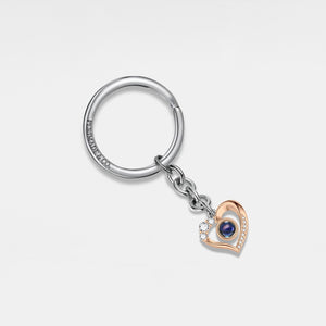 Portachiavi con proiezione fotografica a forma di cuore personalizzato