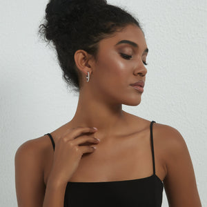 Daisy Flower Statement C Hoop Earrings