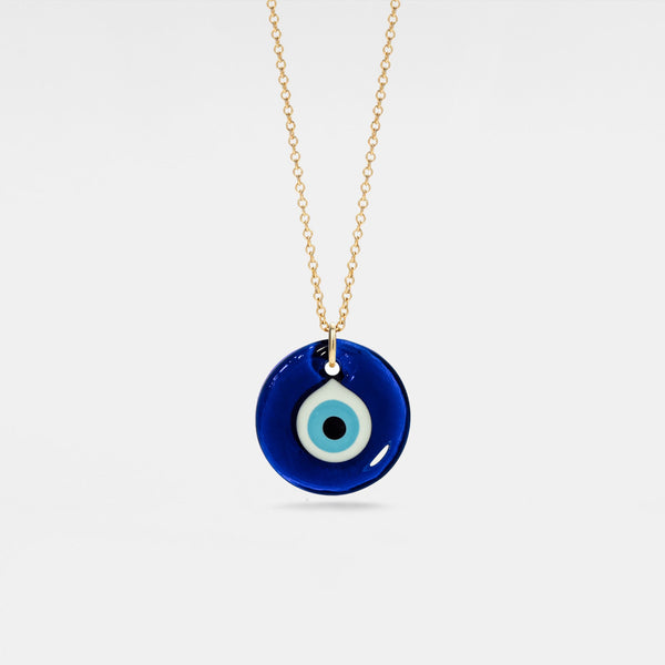 Glass Turkish Evil Eye Charm Necklace