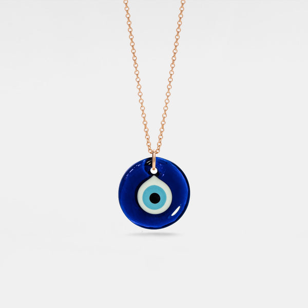 Glass Turkish Evil Eye Charm Necklace