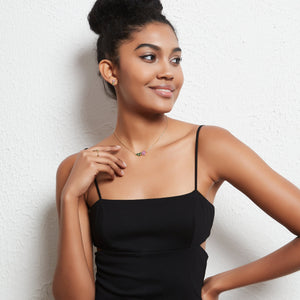 Purple Yellow Flower Pendant Necklace