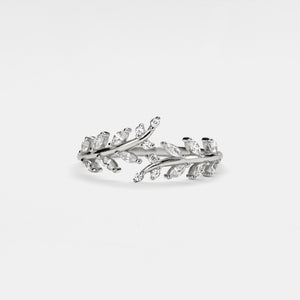 Olive Leaf Vine Branch Stacking Bypass Ring