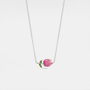 Pink Tulip Flower Pendant Necklace