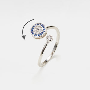Evil Eye Fidget Spinner Bypass Ring