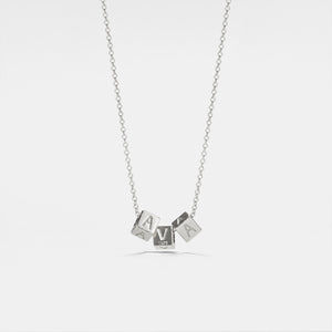 Cubic Letter Bead Name Charm Necklace