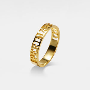 Custom Cut-Out Engrave Wedding Band Ring