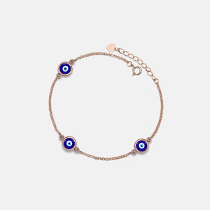 Triple Turkish Evil Eye Charm Bracelet