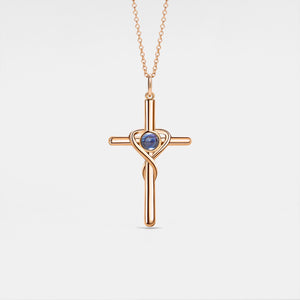 Custom Cross Photo Projection Necklace