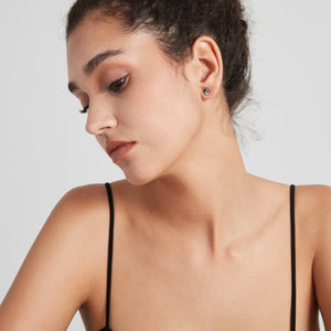 Orecchini a bottone con onda del mare montagna oceano