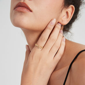 Olive Leaf Vine Branch Stacking Bypass Ring