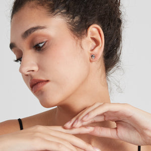 Orecchini a bottone con onda del mare montagna oceano