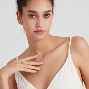 Glass Turkish Evil Eye Fidget Spinner Ring